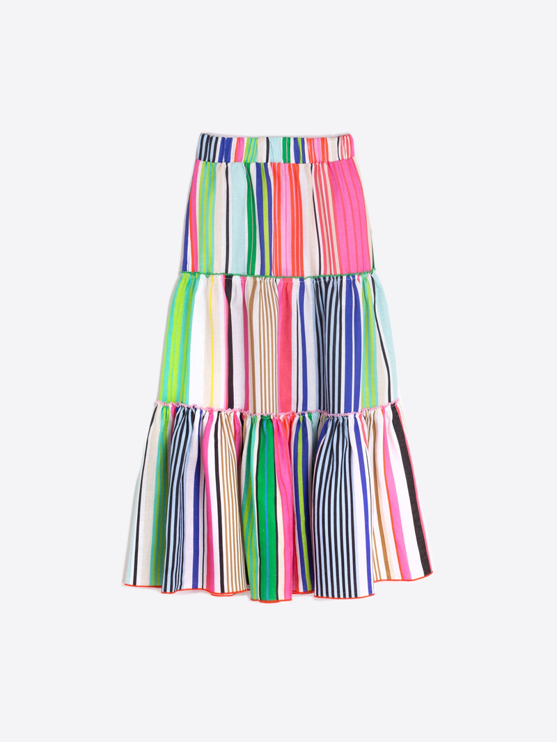 Lorenza Stripe Linen Skirt
