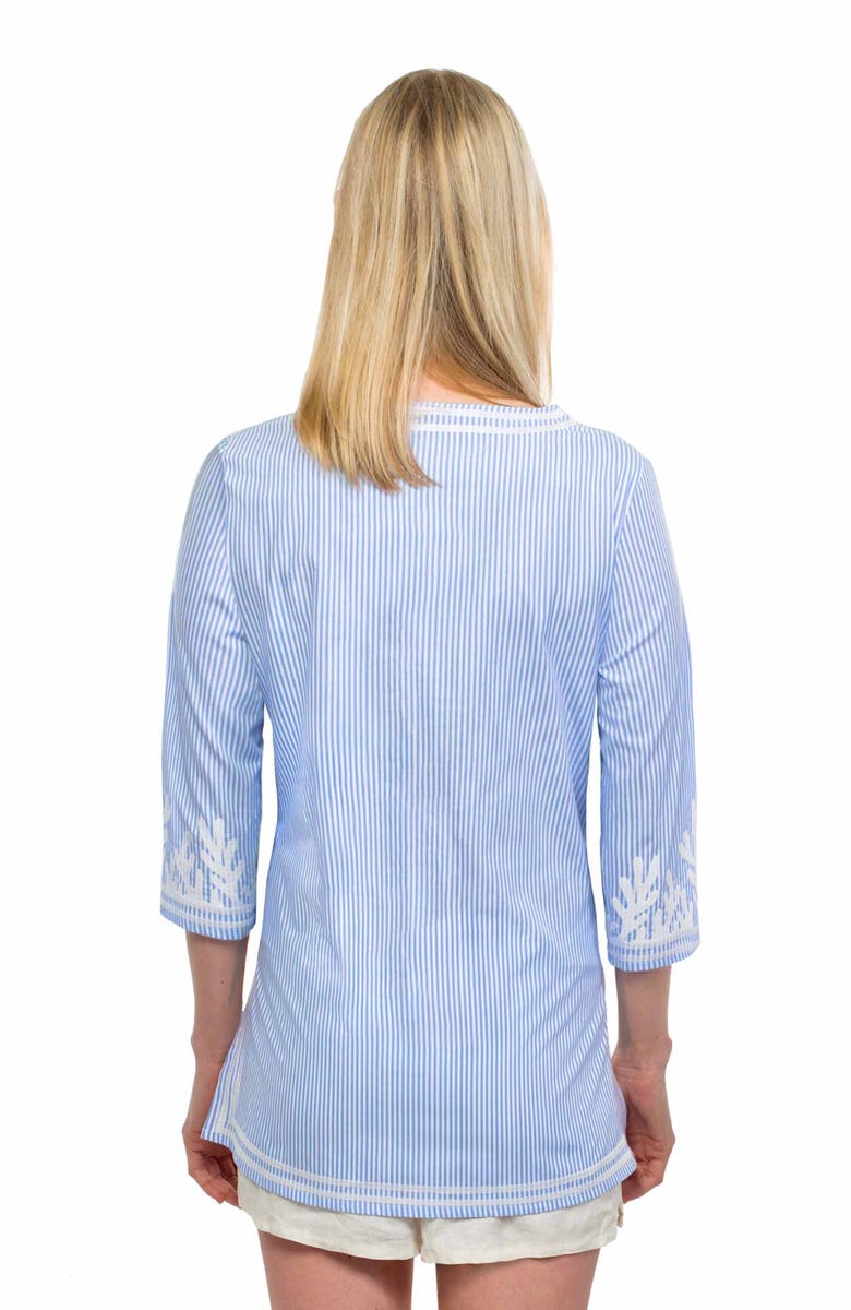 Embroidered Pinstripe Tunic - The Reef