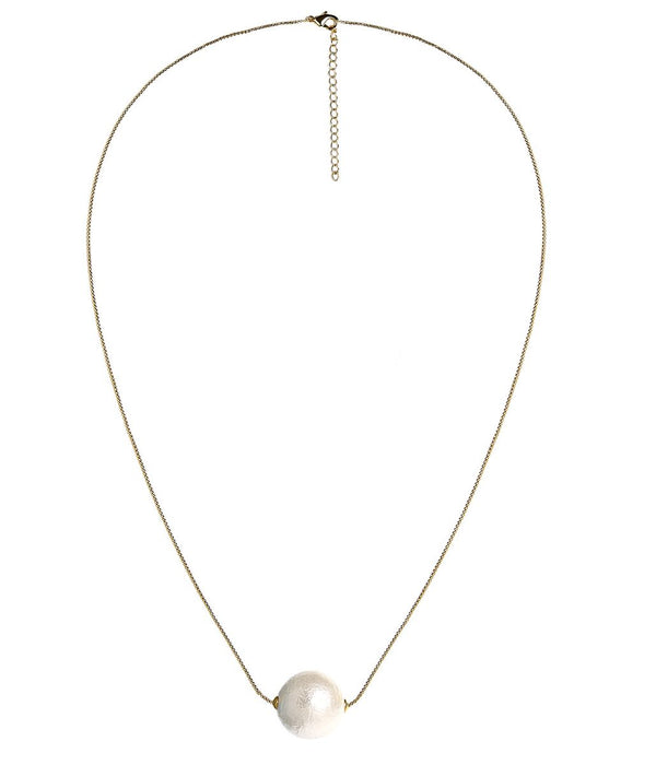 Evie Necklace - Cotton Pearl 14mm
