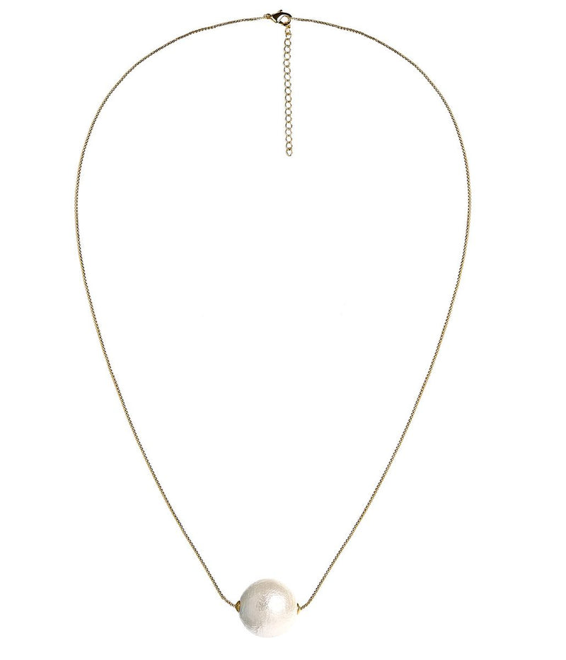 Evie Necklace - Cotton Pearl 14mm