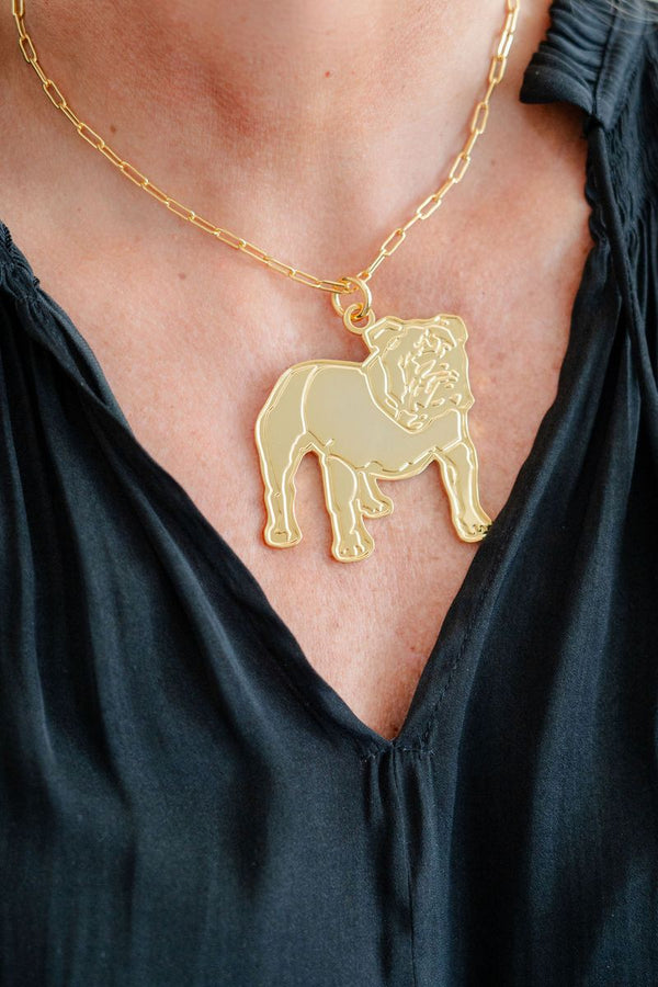 Big Flat Bulldog Necklace