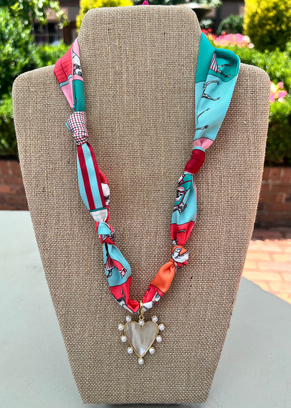 The Scarlett Heart Scarf Necklace