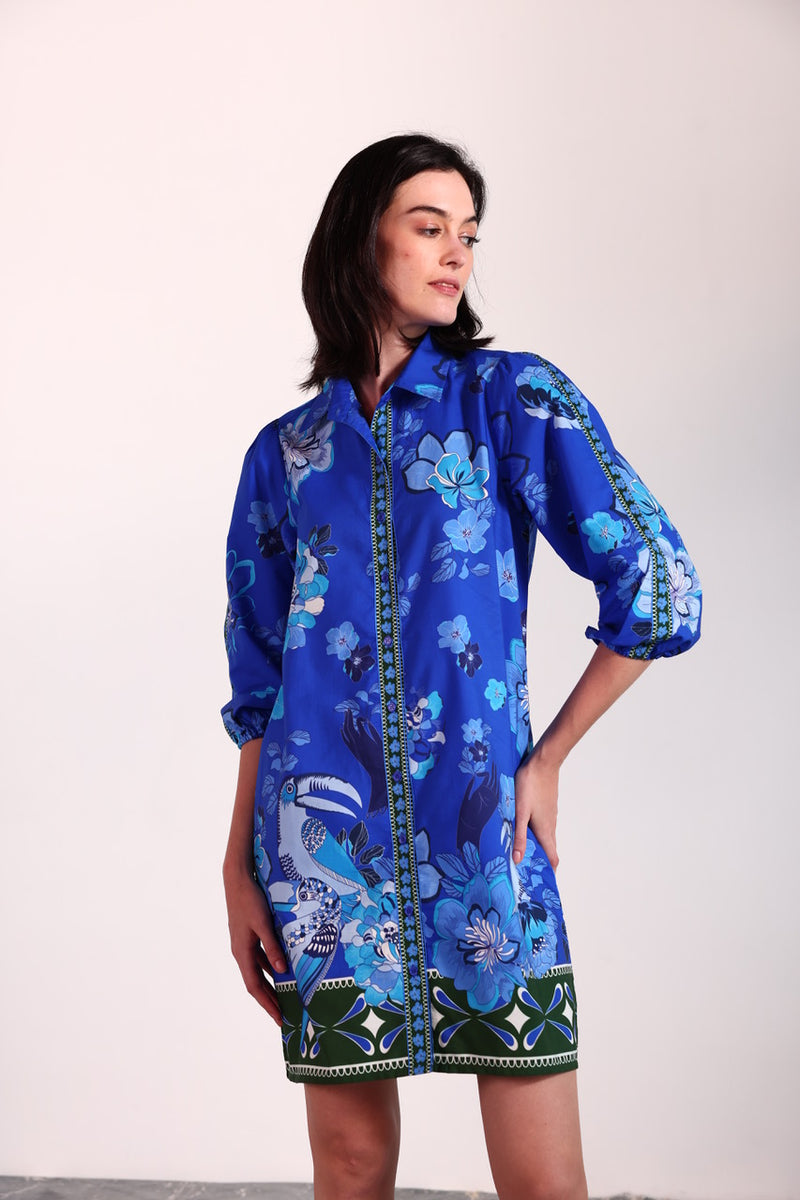 Ava Dress - Sapphire Florals