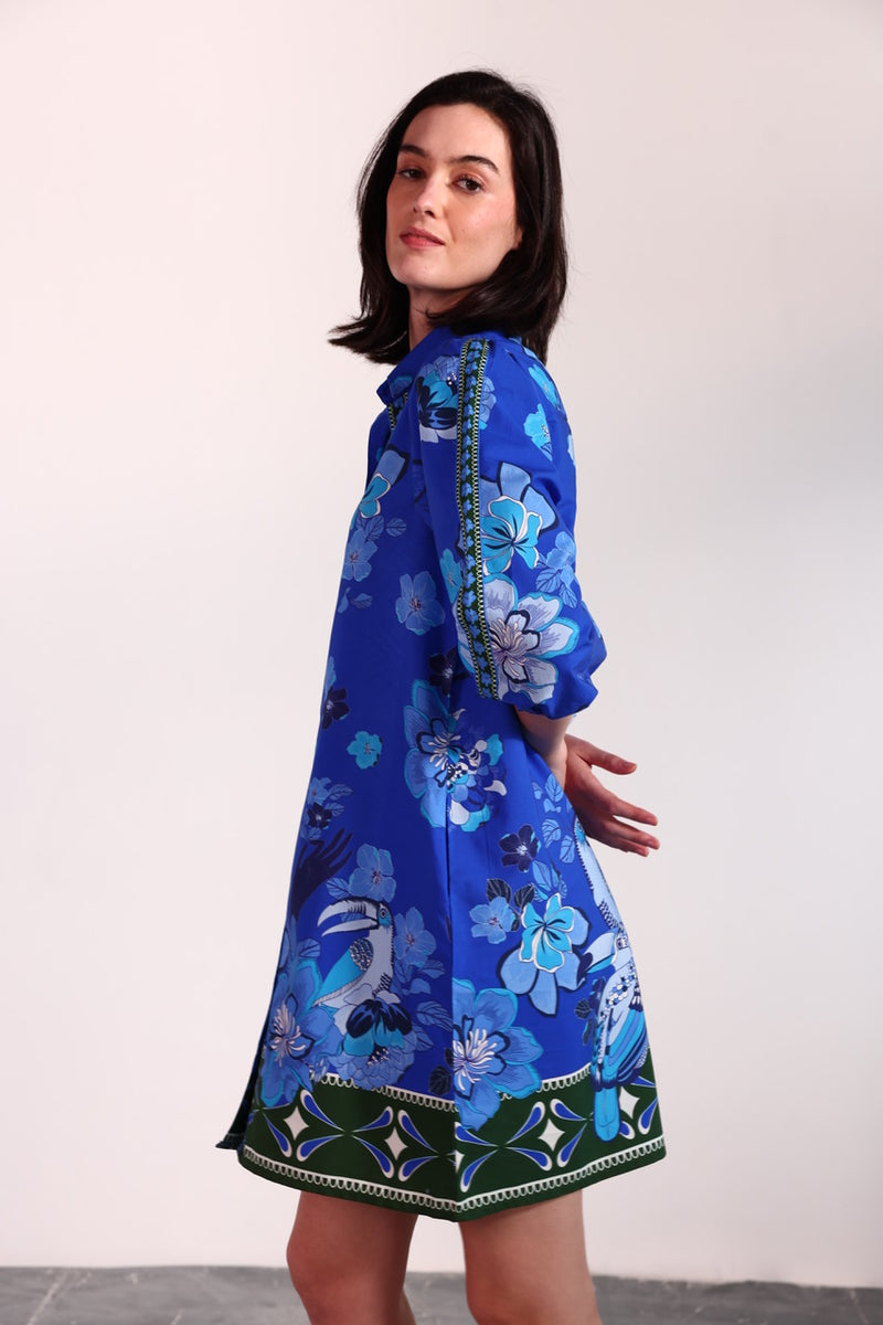 Ava Dress - Sapphire Florals