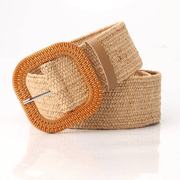 Wide Elastic Straw Belt - 3 Colors