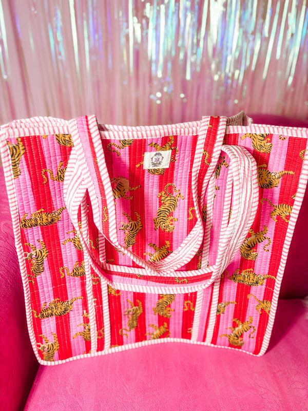 Tiger Lily | Large Quilted Tote Bag
