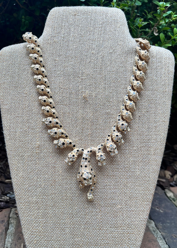 Jeweled Leopard Necklace