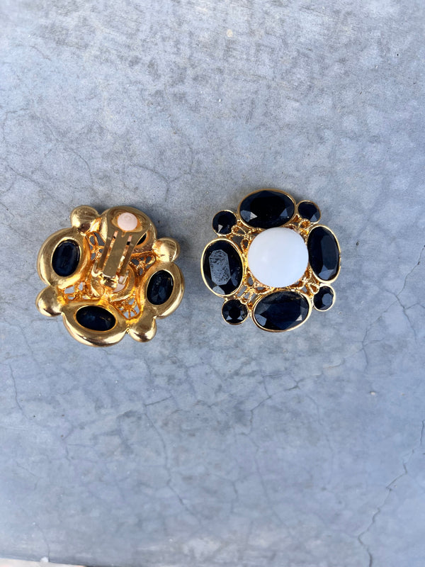 Jet Clip Earrings
