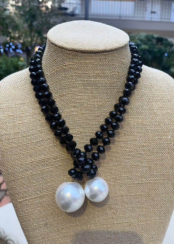 Black Double Pearl Necklace