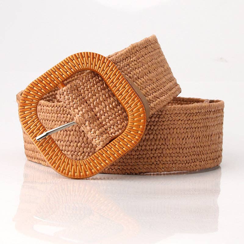 Wide Elastic Straw Belt - 3 Colors