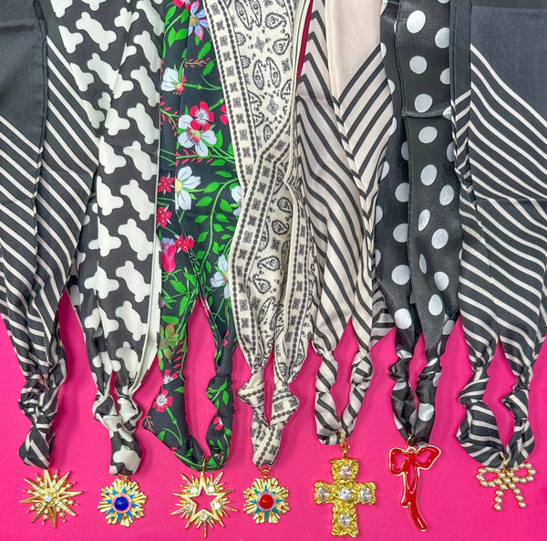 Black and White Scarf w/ Burst