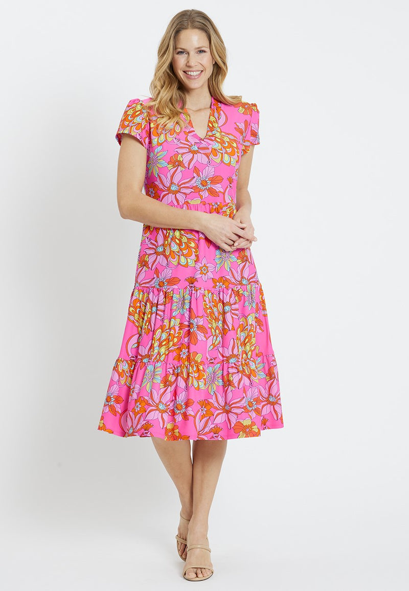 Libby Dress - 2 Colors XS Twirly Peacock pink