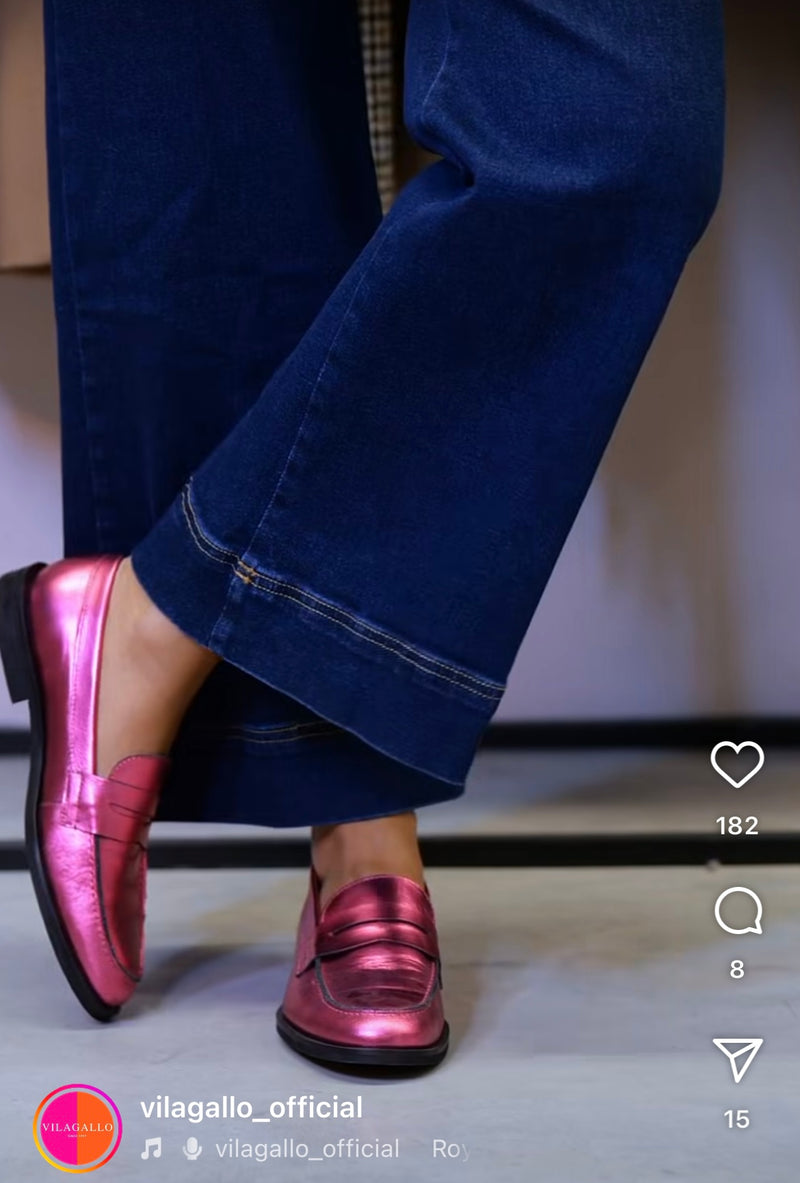 Metallic Pink Loafers