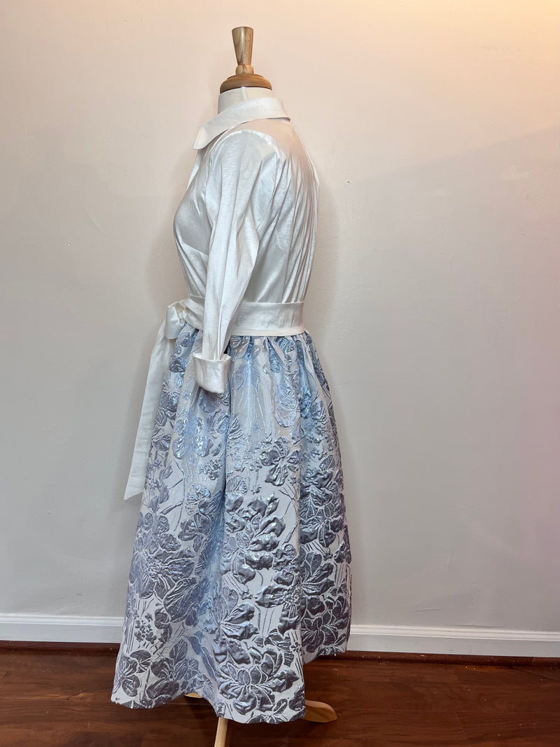 Shirt Dress w/ Brocade Skirt