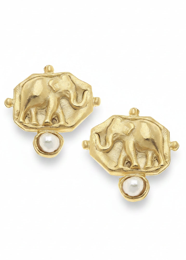 Elephant Intaglio Earrings