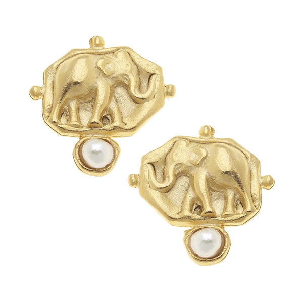 Elephant Intaglio Earrings