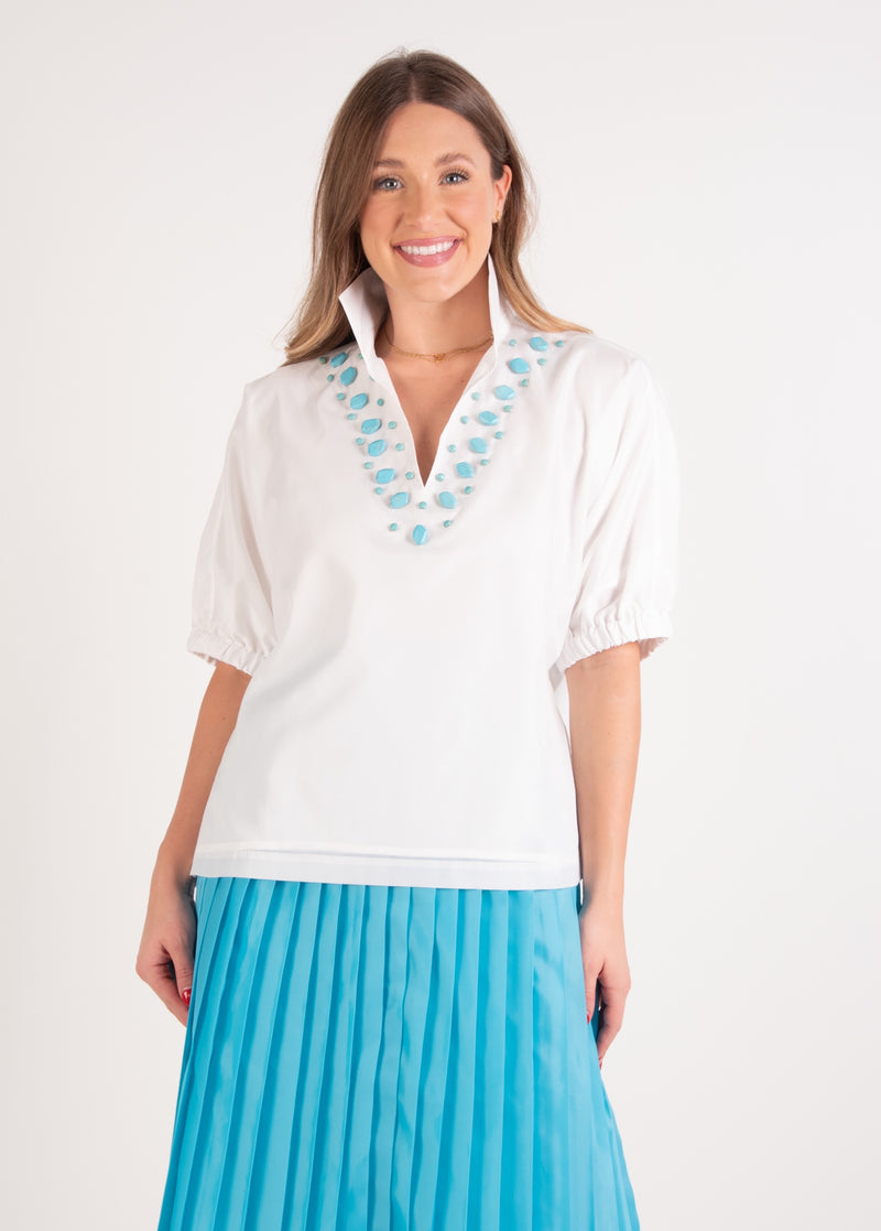 Poppy Top - White Taffeta