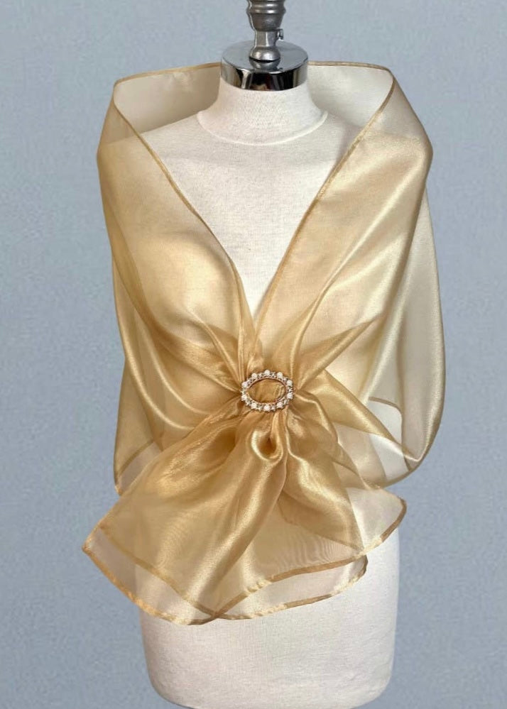 Gold Organza Wrap with Buckle