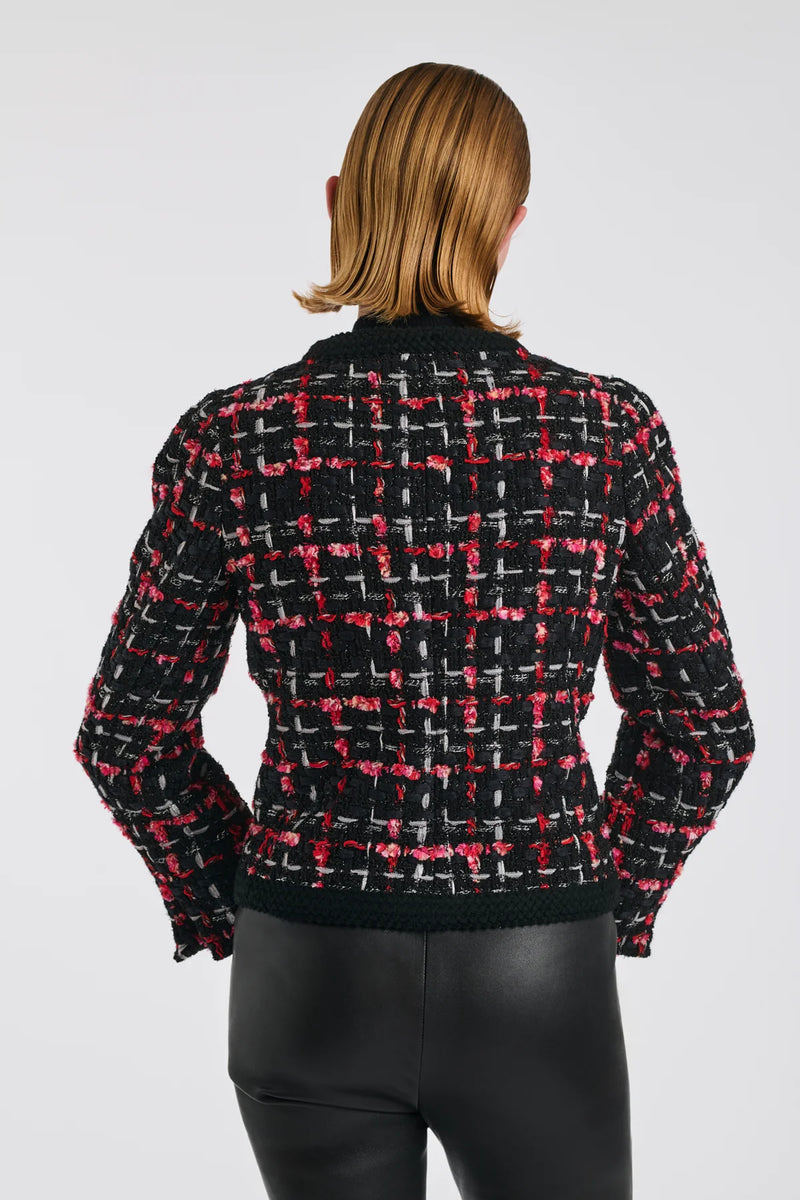 Checked Tweed Jacket With Braid