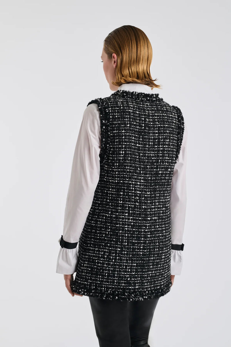 Black and Gold Long Tweed Jacket