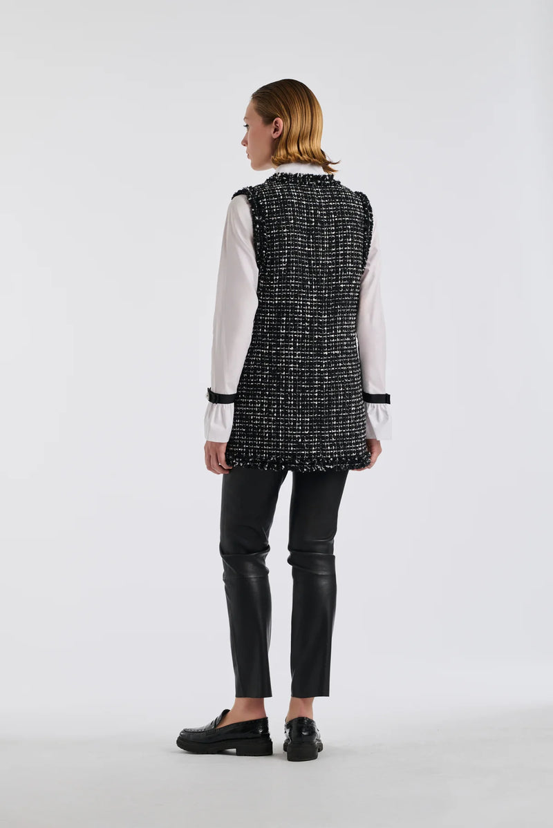 Black and Gold Long Tweed Jacket