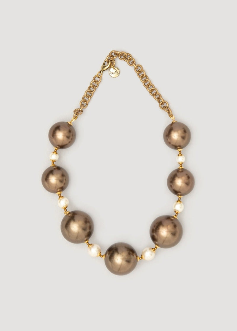 Choker Necklace with Beads and Pearls