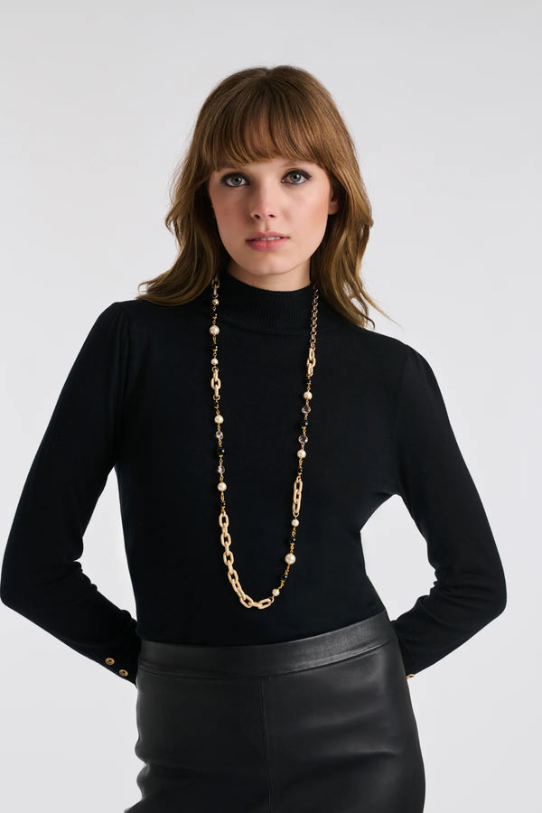 Long Chain and Pearl Necklace