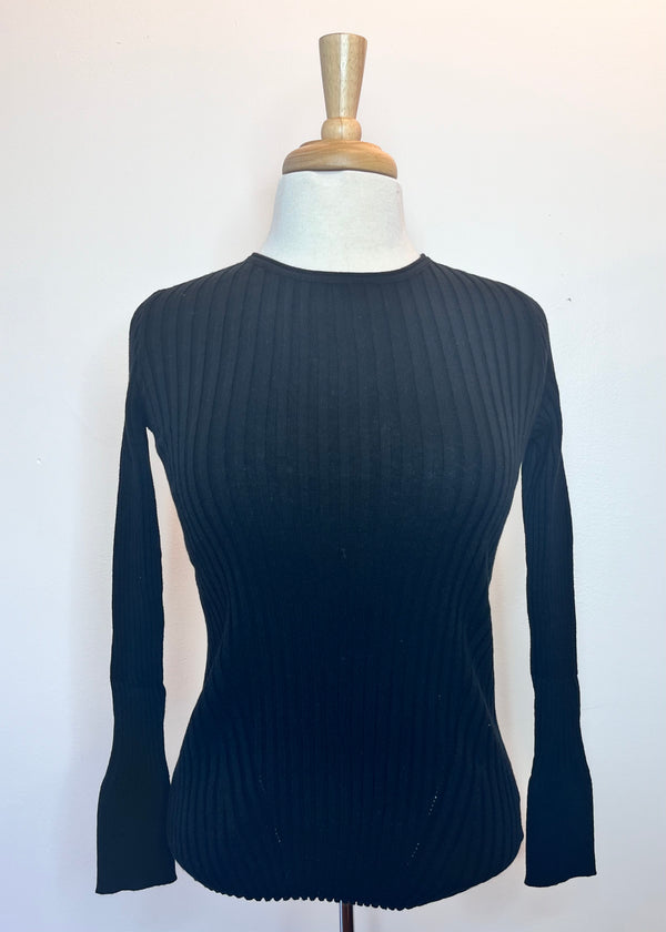 Cotton Cashmere Ribbed Crewneck