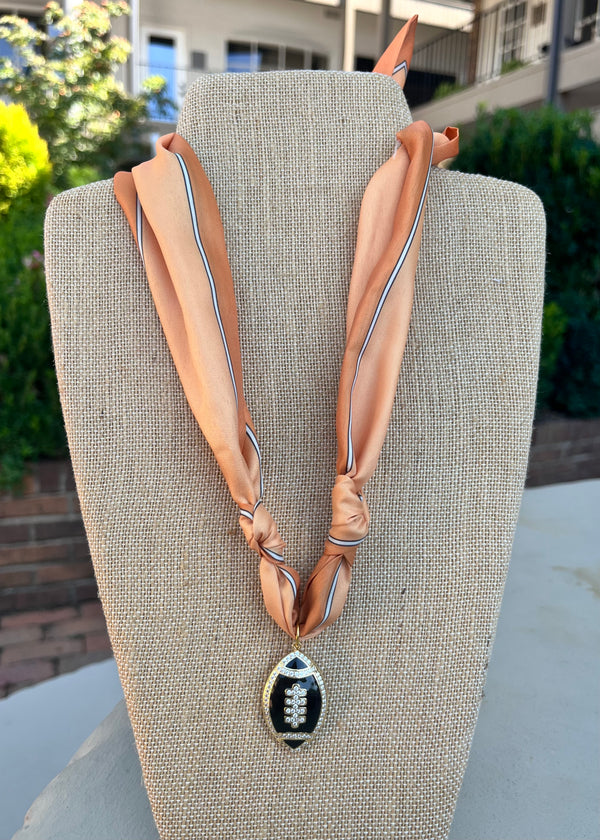 Orange Scarf w/ Black Football