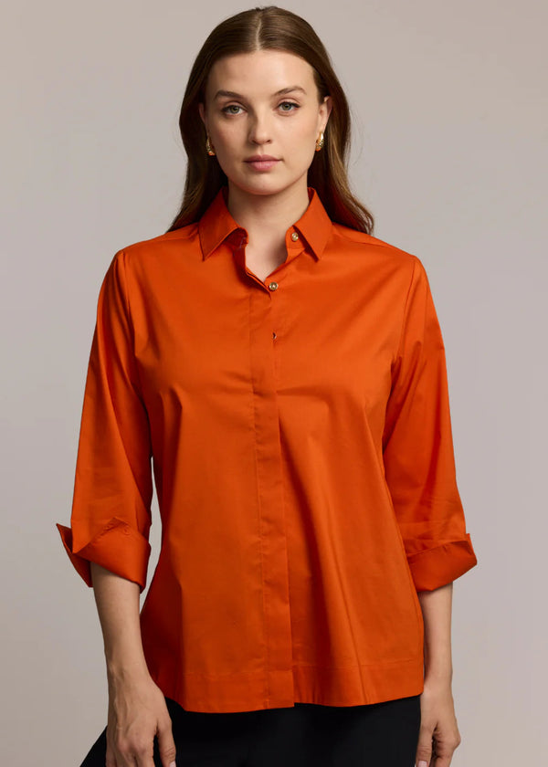 3/4 Sleeve Xena Zip Back Shirt