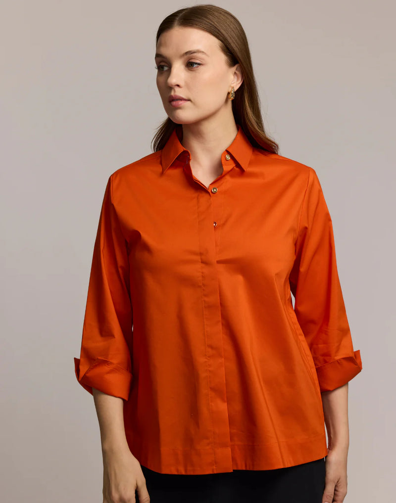 3/4 Sleeve Xena Zip Back Shirt