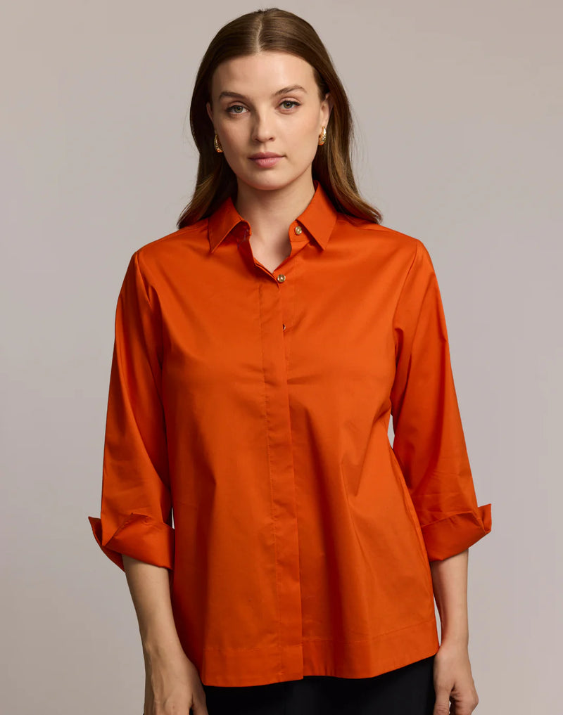 3/4 Sleeve Xena Zip Back Shirt