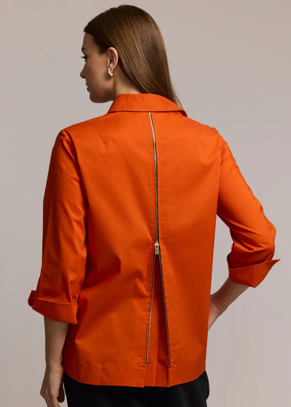 3/4 Sleeve Xena Zip Back Shirt