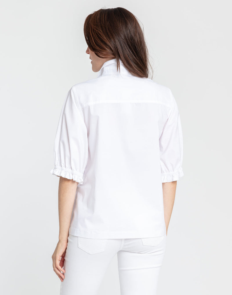 Monique Elbow-Sleeve Tee - White