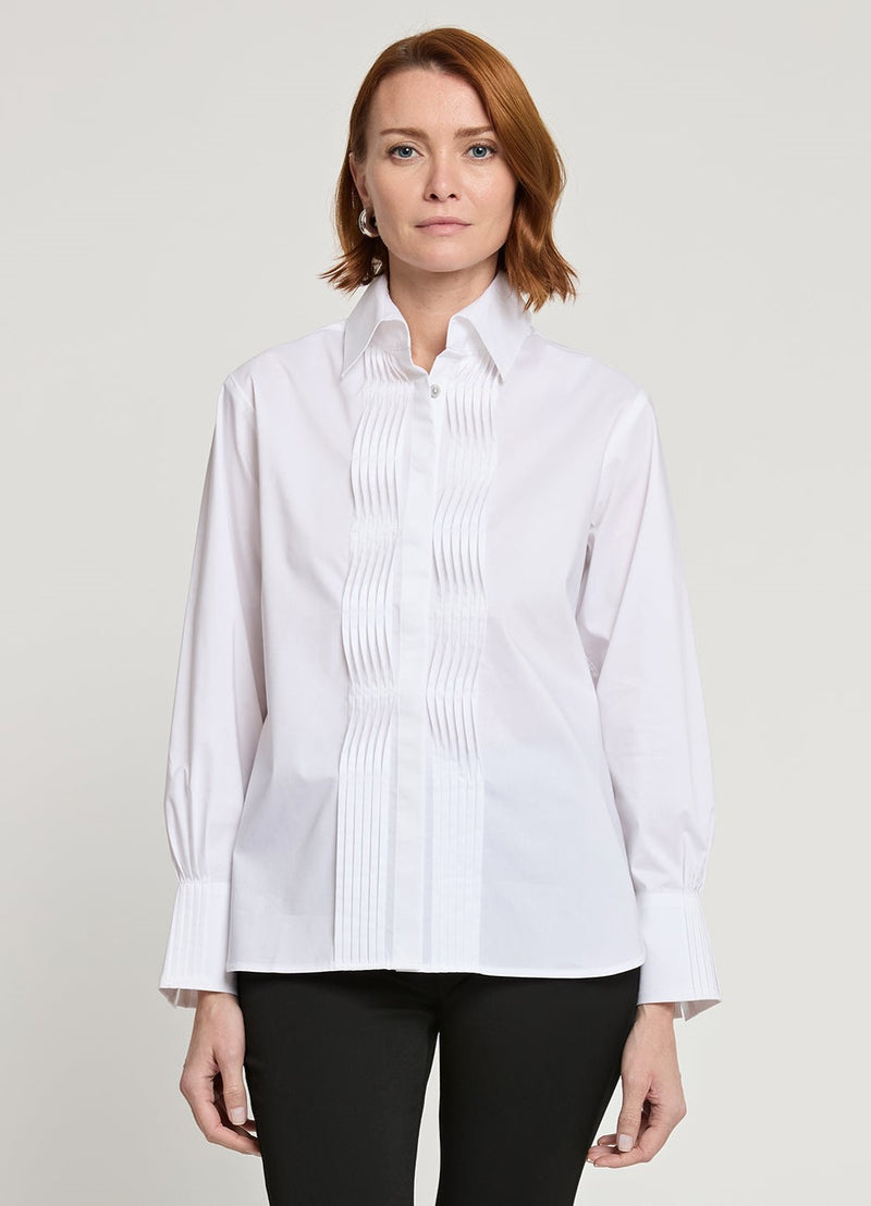 Lilith Long Sleeve Pleated Placket Shirt