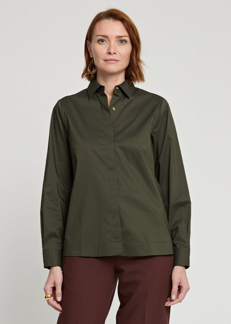 Xena Long Sleeve Zip Back Shirt - 3 Colors