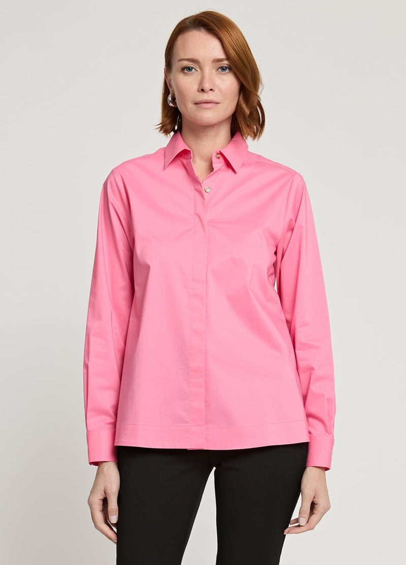 Xena Long Sleeve Zip Back Shirt - 3 Colors