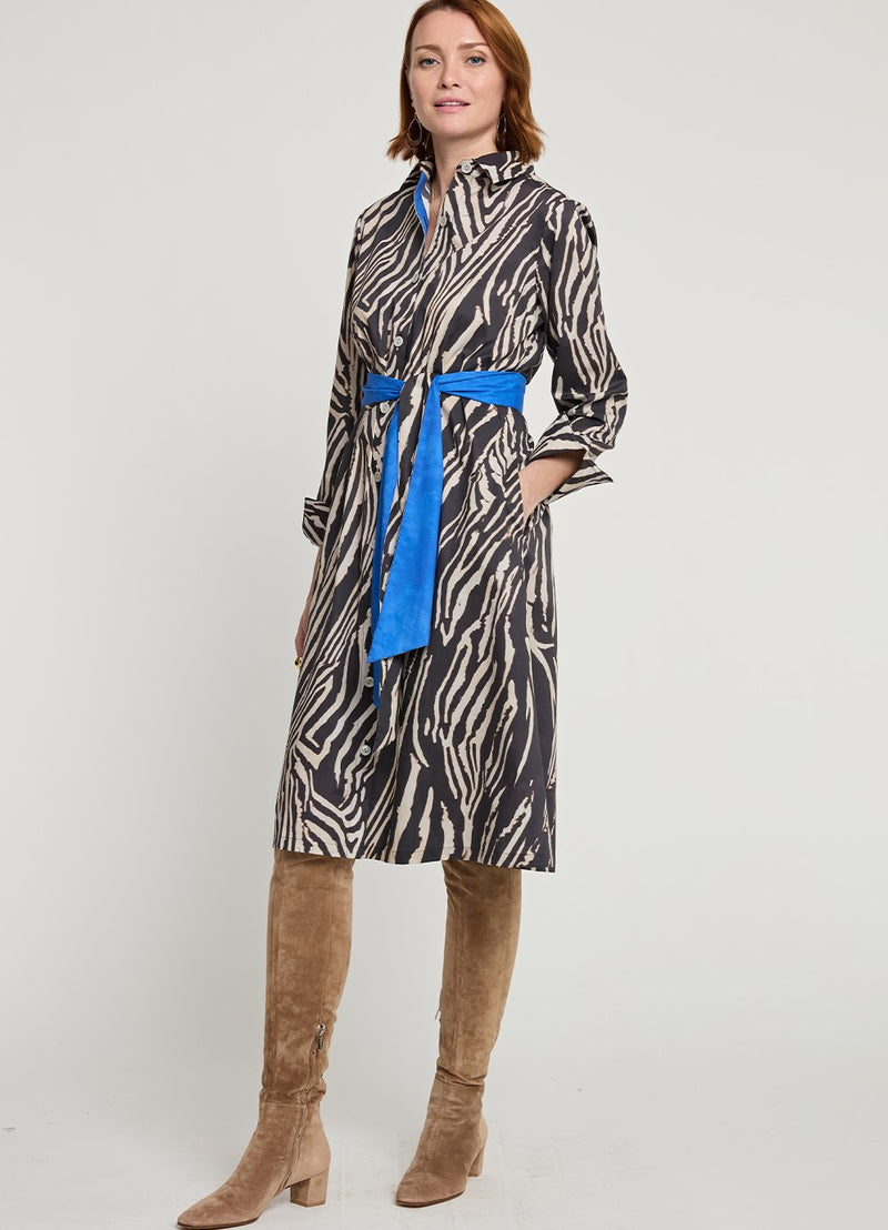 Tamron Long Sleeve Zebra Print Dress