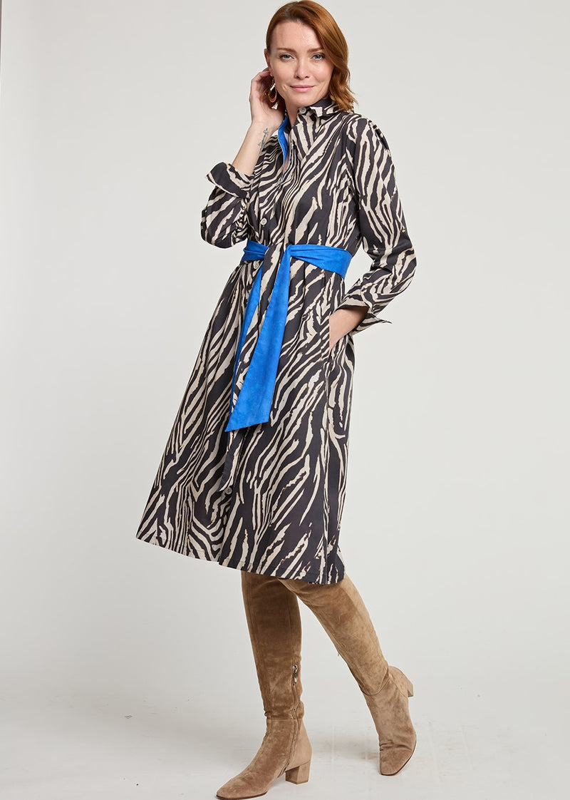 Tamron Long Sleeve Zebra Print Dress