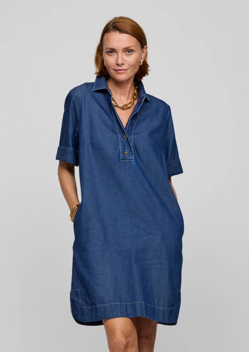 Aileen Short Sleeve Denim Dress