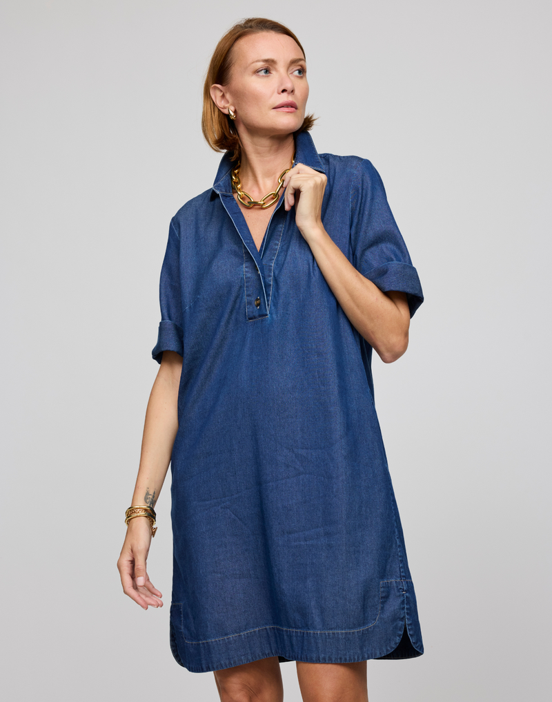 Aileen Short Sleeve Denim Dress