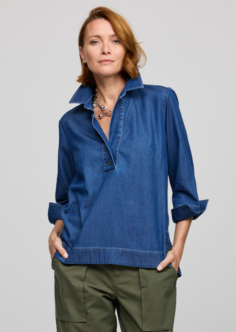 Aileen 3/4 Sleeve Denim Shirt