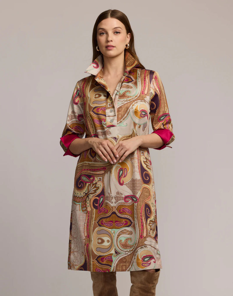 Charlotte Long Sleeve Scarf Print Dress