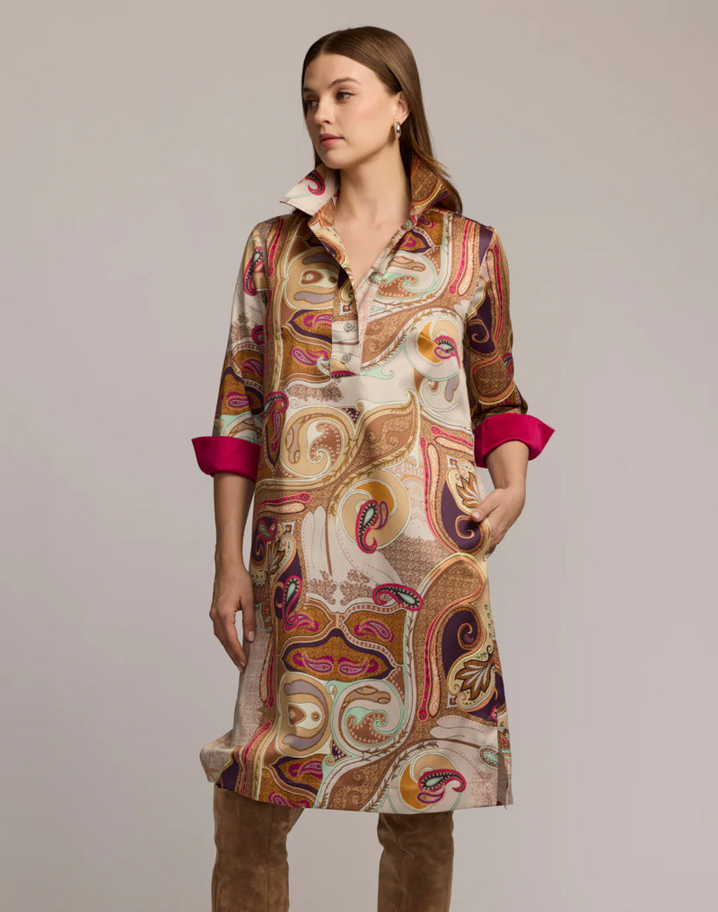 Charlotte Long Sleeve Scarf Print Dress
