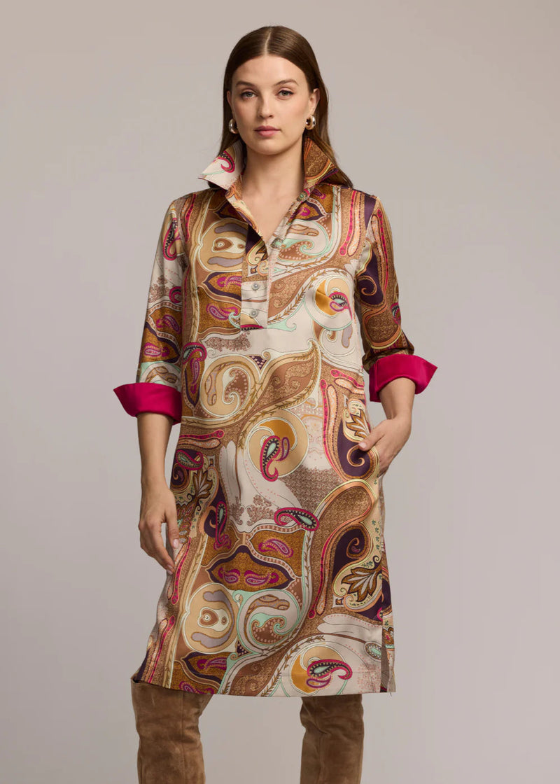 Charlotte Long Sleeve Scarf Print Dress