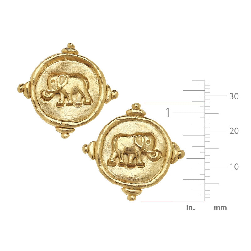 Gold Elephant Earring