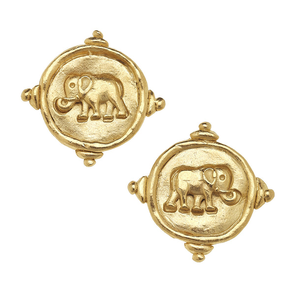 Gold Elephant Earring