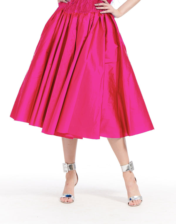 Taffeta Tea Length Midi Skirt - 2 Colors