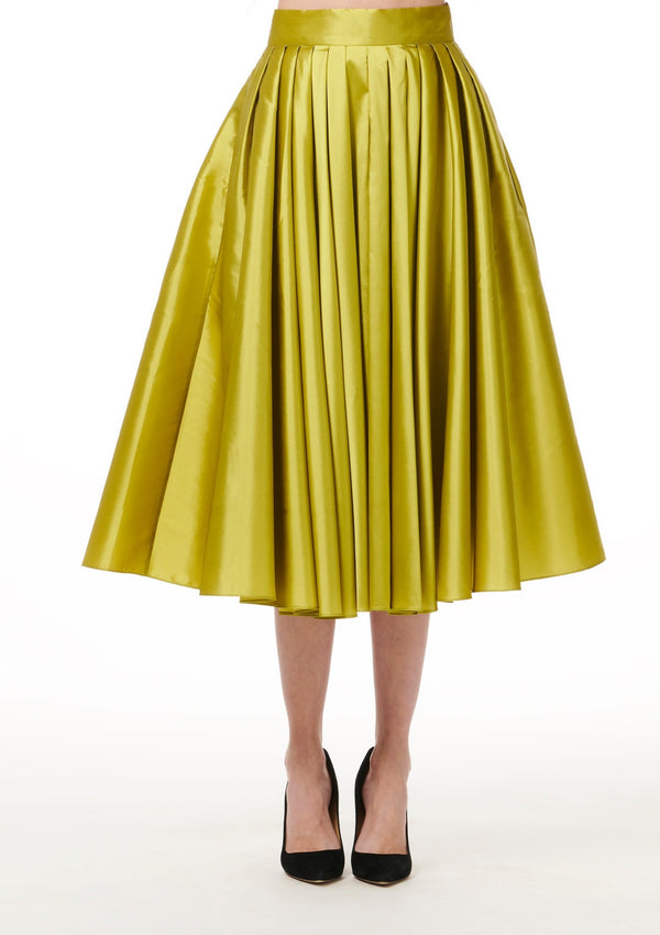 Citrine Tea Length Midi Skirt