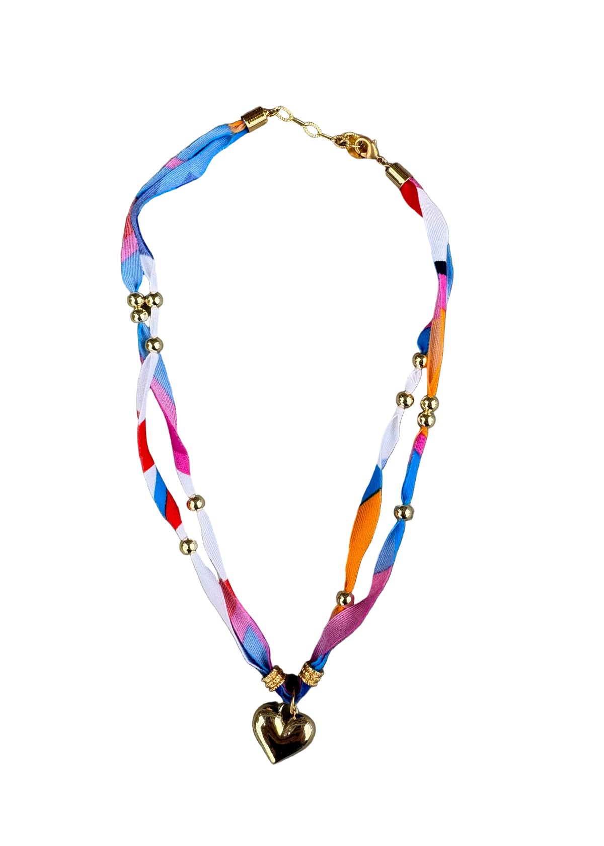 Fizz Fabric Necklace in Blues